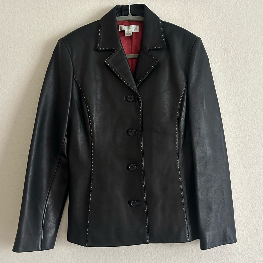 Sophisticated Petite Genuine Leather Jacket